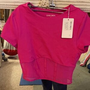 ReoRia Women's Fuchsia workout Crop Top